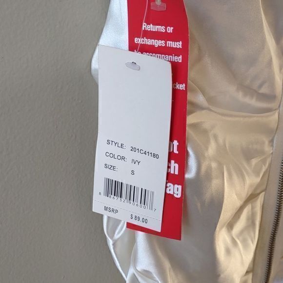 Hailey Logan by Adrianna Papell White Satin Mini Dress w/ Lace Straps Sz S - Picture 8 of 13